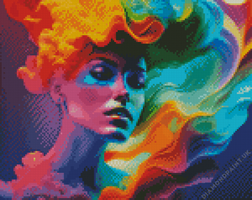 Colorful Smoke Lady Diamond Painting