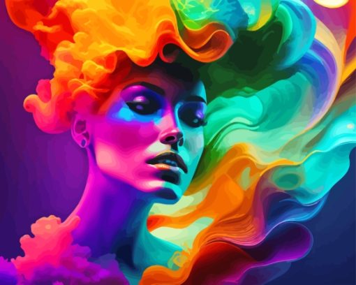 Colorful Smoke Lady Diamond Painting