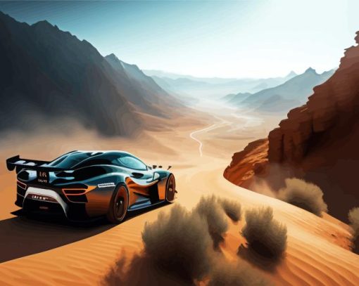 Cool Car In Desert Diamond Painting