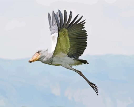 Flying Shoebill Stork Diamond Painting