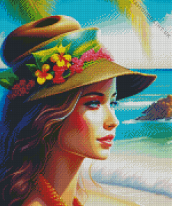 Girl In Hawaii Diamond Painting