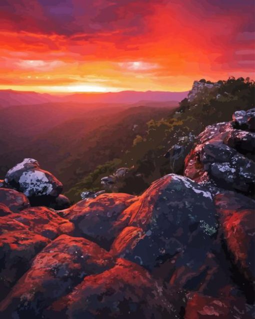 Grampians Park At Sunset Diamond Painting