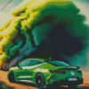 Green Car Smoke Diamond Painting