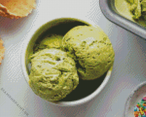 Green Tea Matcha Ice Cream Diamond Painting