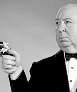 Monochrome Alfred Hitchcock Diamond Painting