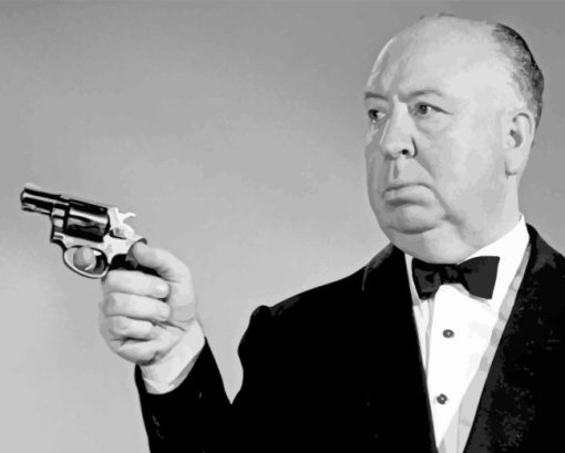 Monochrome Alfred Hitchcock Diamond Painting