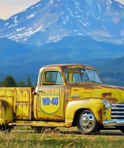 Old Yellow Camionnette Chevrolet Diamond Painting