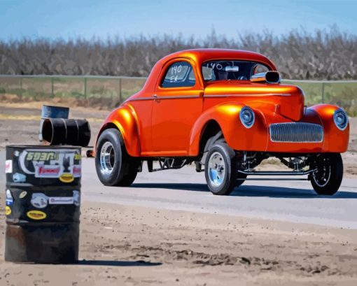 Orange Gasser Car Diamond Painting