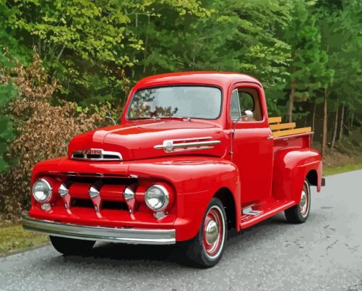 Red 1952 Ford Diamond Painting