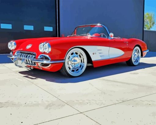 Red 1960 Corvette Diamond Painting