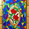 Red Rose With Stained Glass Diamond Painting