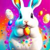 Splatter Easter Bunny Diamond Painting