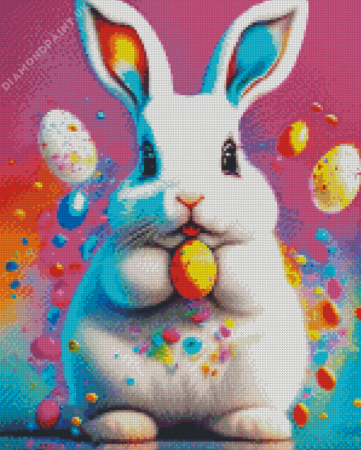 Splatter Easter Bunny Diamond Painting