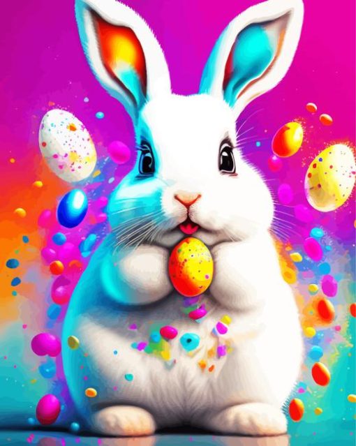 Splatter Easter Bunny Diamond Painting