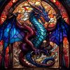 Stained Glass Dragon Diamond Painting