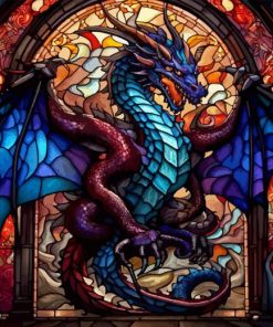 Stained Glass Dragon Diamond Painting