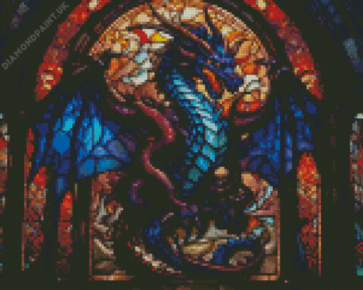 Stained Glass Dragon Diamond Painting