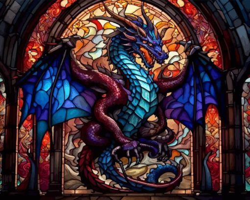 Stained Glass Dragon Diamond Painting