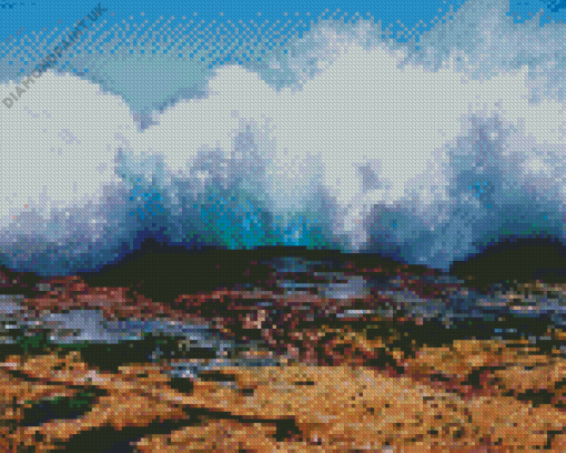 Waves Over Rock Diamond Painting