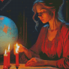 Woman And Candles Diamond Painting