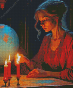 Woman And Candles Diamond Painting