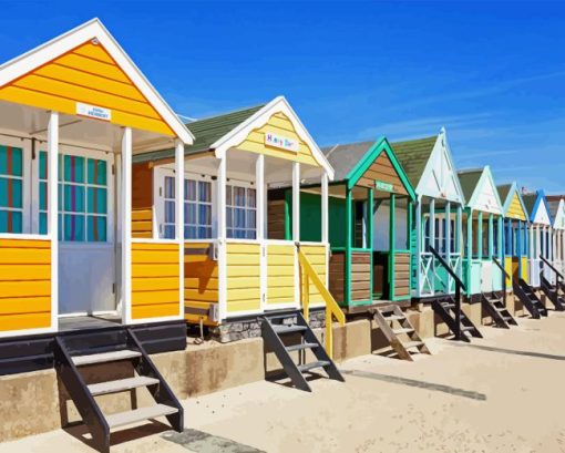 Beach Huts Southwold Diamond Painting