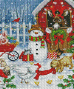 Christmas Farm Diamond Painting