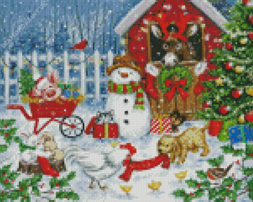 Christmas Farm Diamond Painting