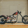 Crimson Chopper Motorcycle Diamond Painting