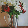 Flowers In A Silver Pitcher Diamond Painting