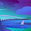 Illustration Ile De Re Bridge Diamond Painting