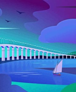 Illustration Ile De Re Bridge Diamond Painting