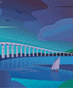 Illustration Ile De Re Bridge Diamond Painting