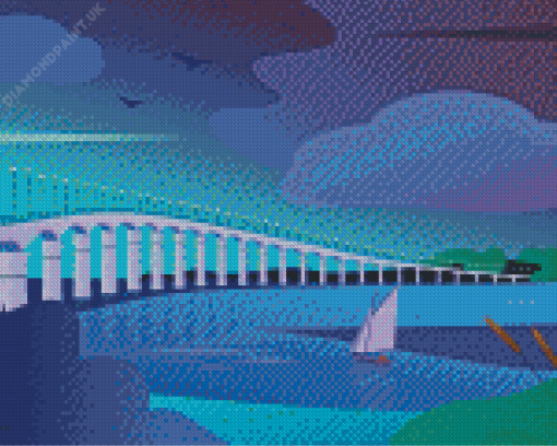 Illustration Ile De Re Bridge Diamond Painting