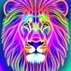 Neon Lion Head Diamond Painting