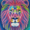 Neon Lion Head Diamond Painting