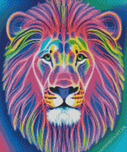 Neon Lion Head Diamond Painting