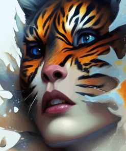 Tiger Woman Face Diamond Painting