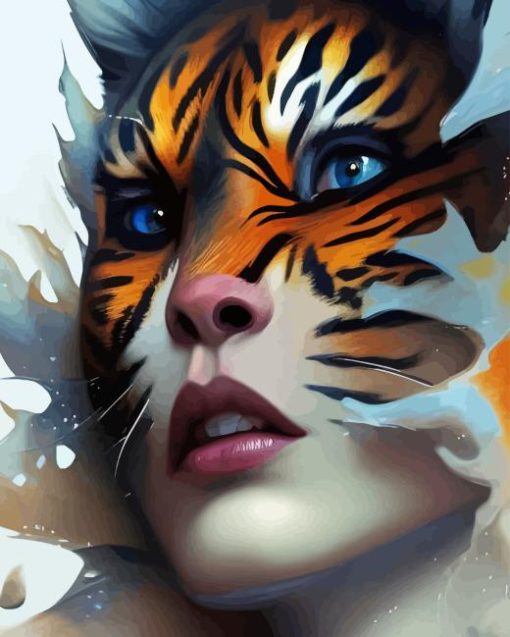 Tiger Woman Face Diamond Painting