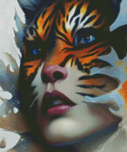 Tiger Woman Face Diamond Painting