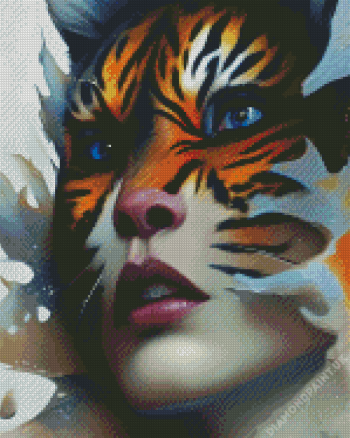 Tiger Woman Face Diamond Painting