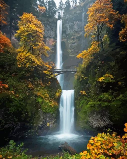 Waterfall Multnomah Falls Diamond Painting