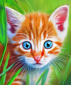 Cat With Blue Eyes Orange Tabby Diamond Painting