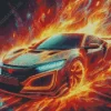 Aesthetic Fire Car Art Diamond Painting