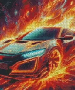 Aesthetic Fire Car Art Diamond Painting