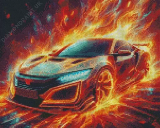 Aesthetic Fire Car Art Diamond Painting