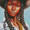 American Black Woman Cowgirl Diamond Painting