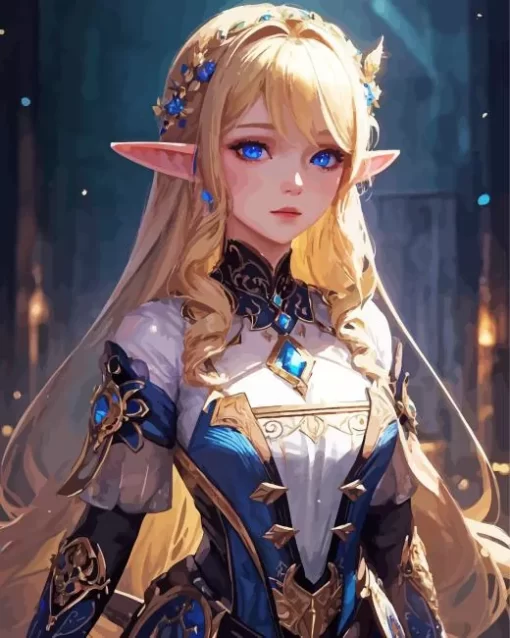 Anime Blonde Elf Diamond Painting