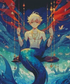 Anime Blonde Merman Diamond Painting