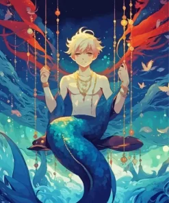 Anime Blonde Merman Diamond Painting